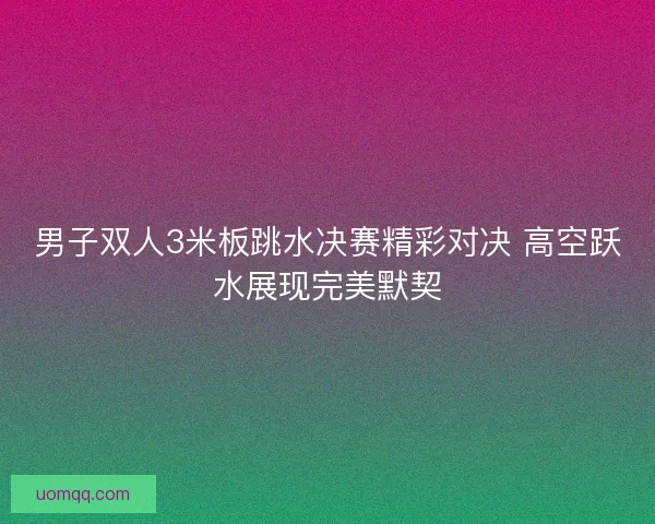 男子双人3米板跳水决赛精彩对决 高空跃水展现完美默契