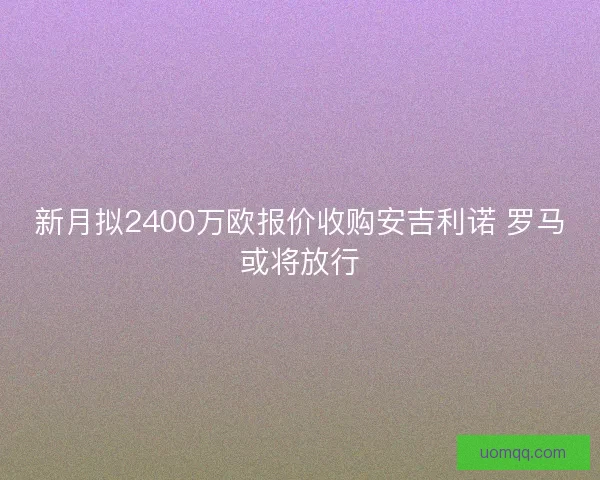 新月拟2400万欧报价收购安吉利诺 罗马或将放行